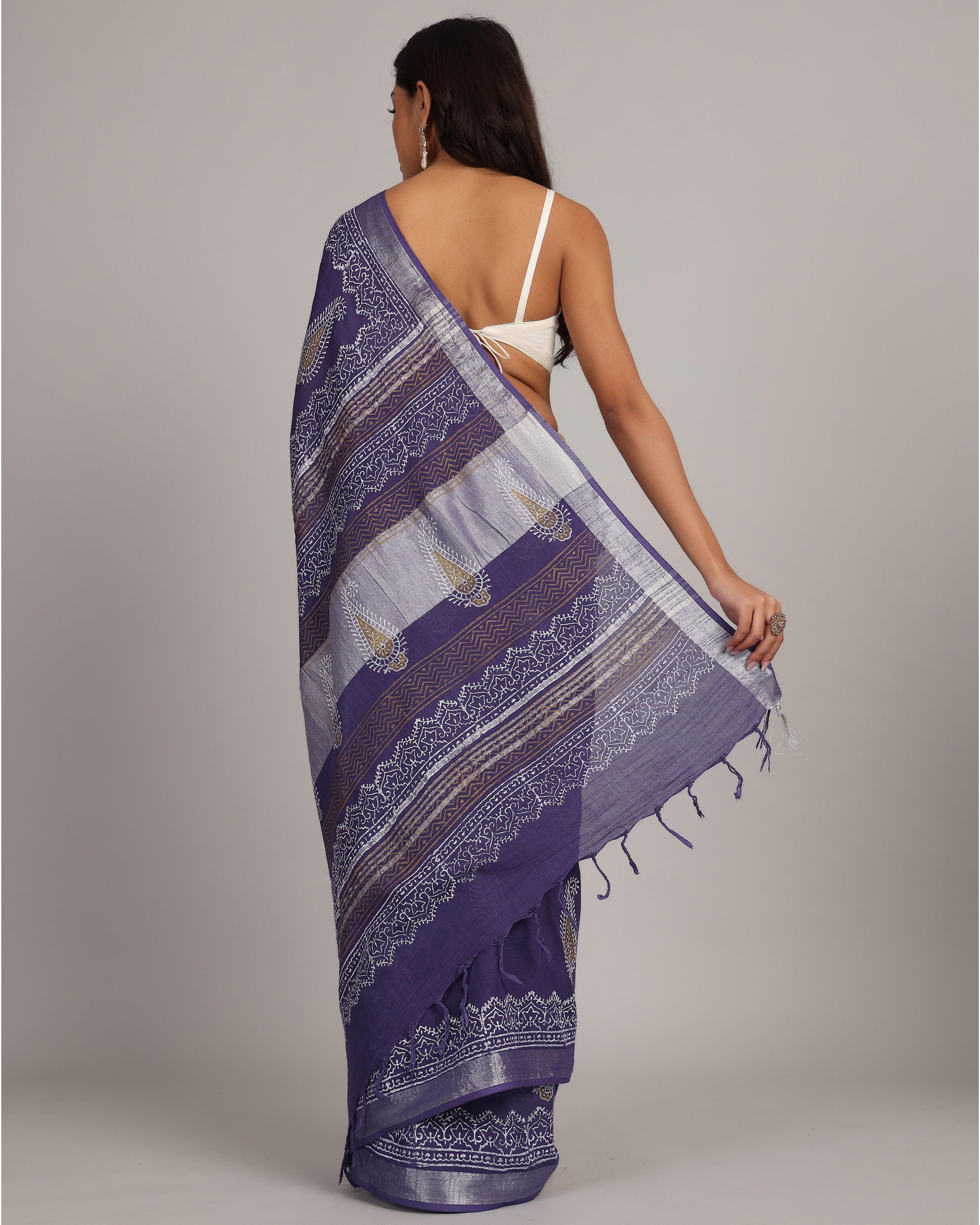 Purple Bliss Cotton Linen Saree