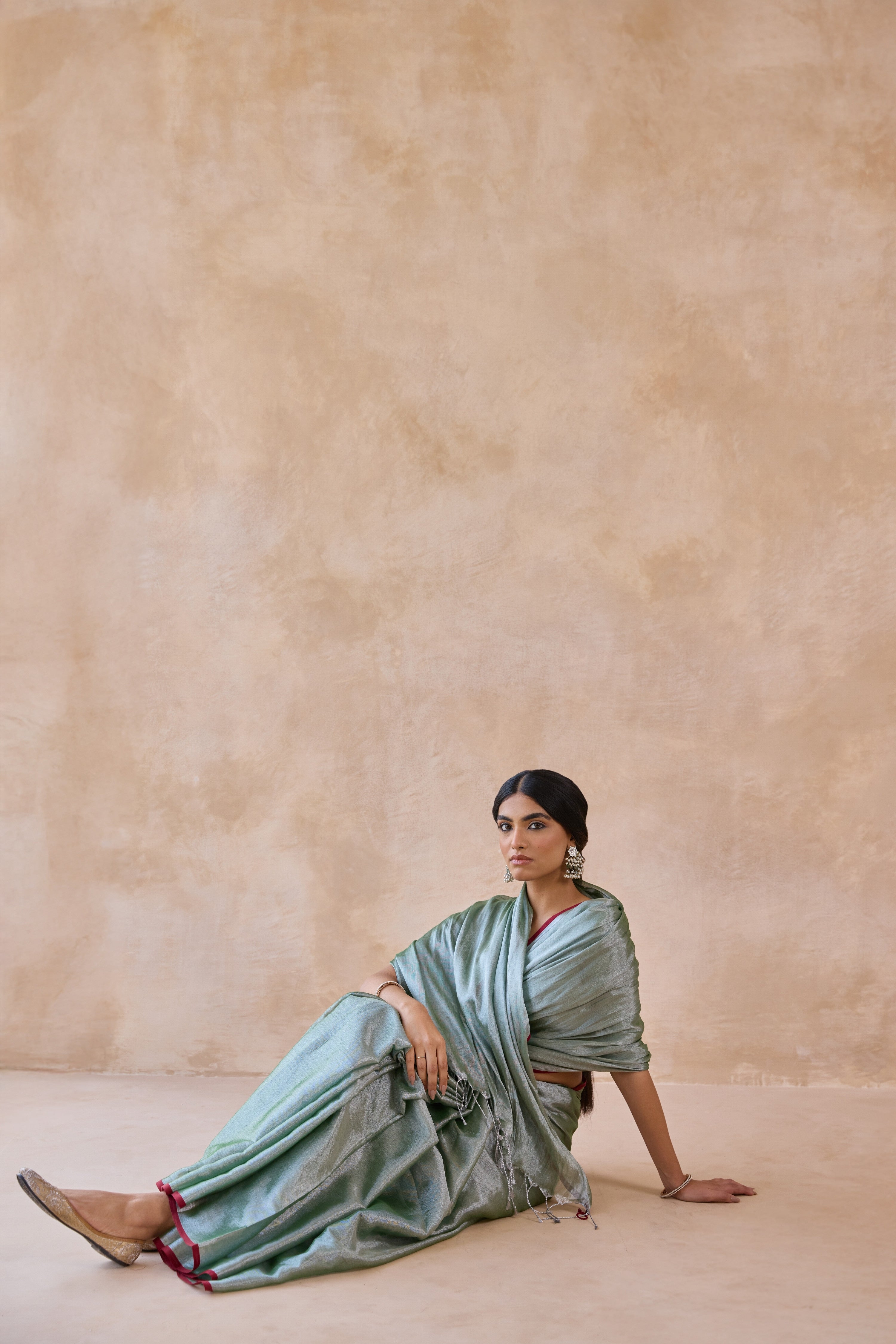Pista Green Tissue Handwoven Saree