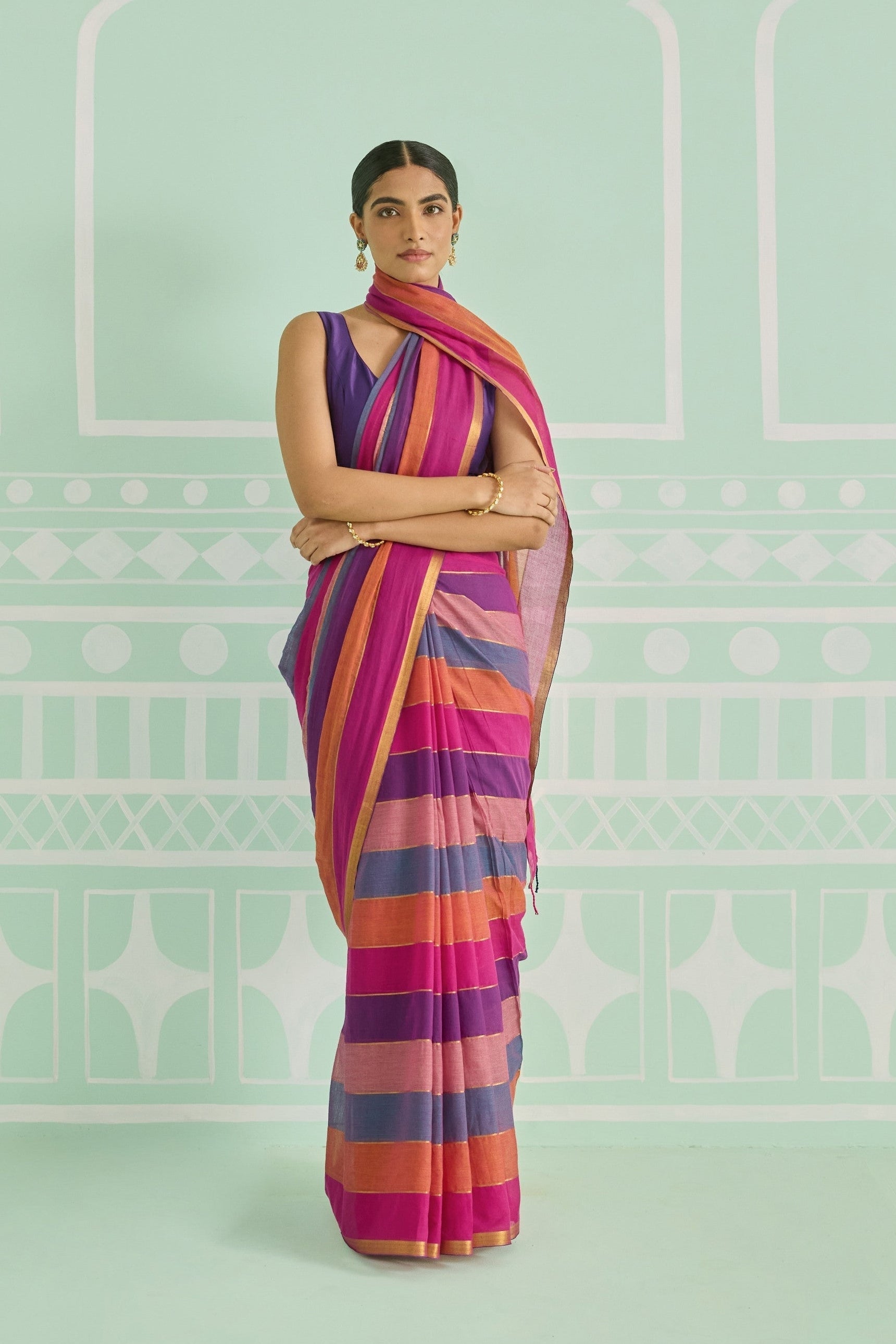 Gulabi Multicolor Cotton Handwoven Saree
