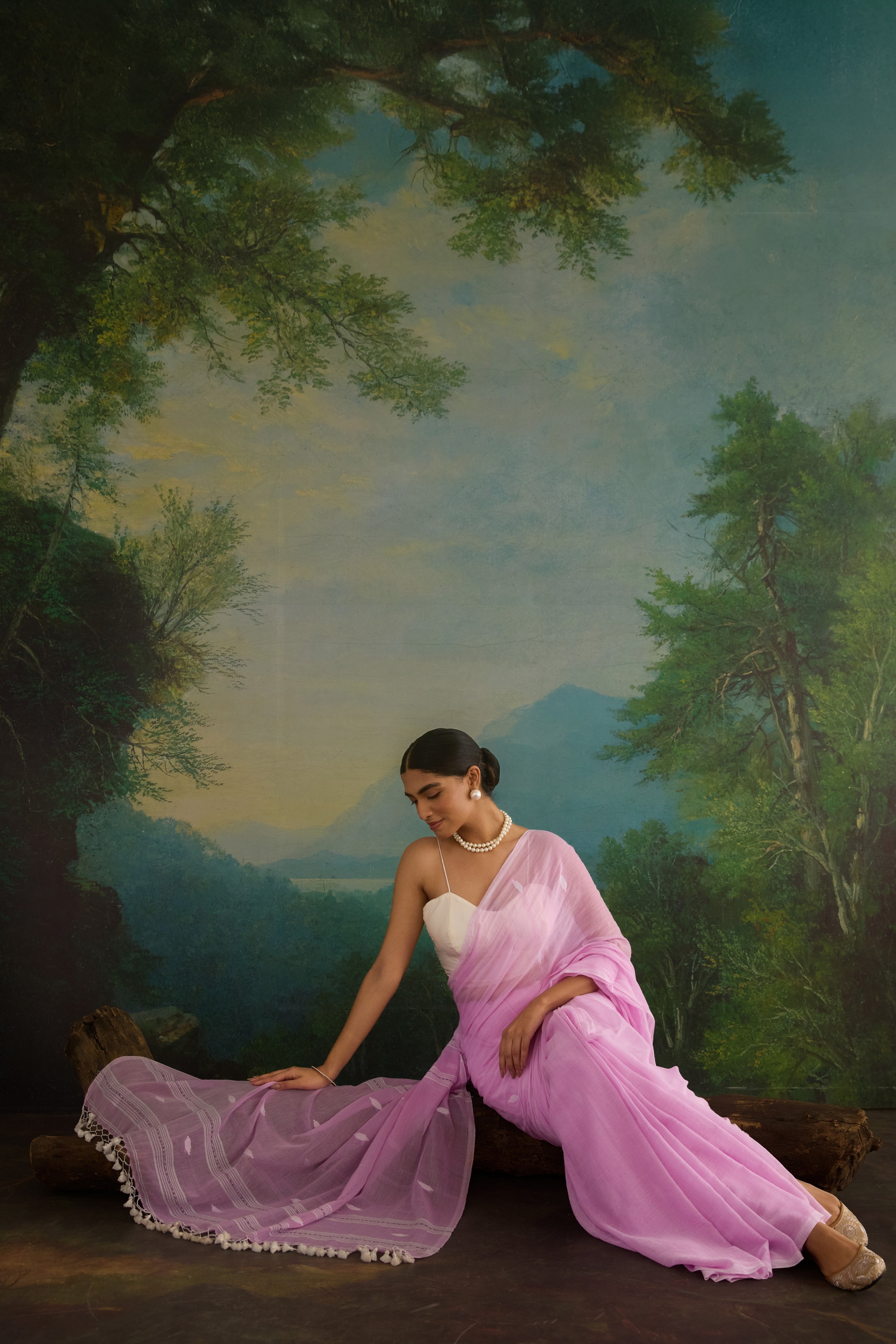 Blush Pink Cotton Handwoven Saree