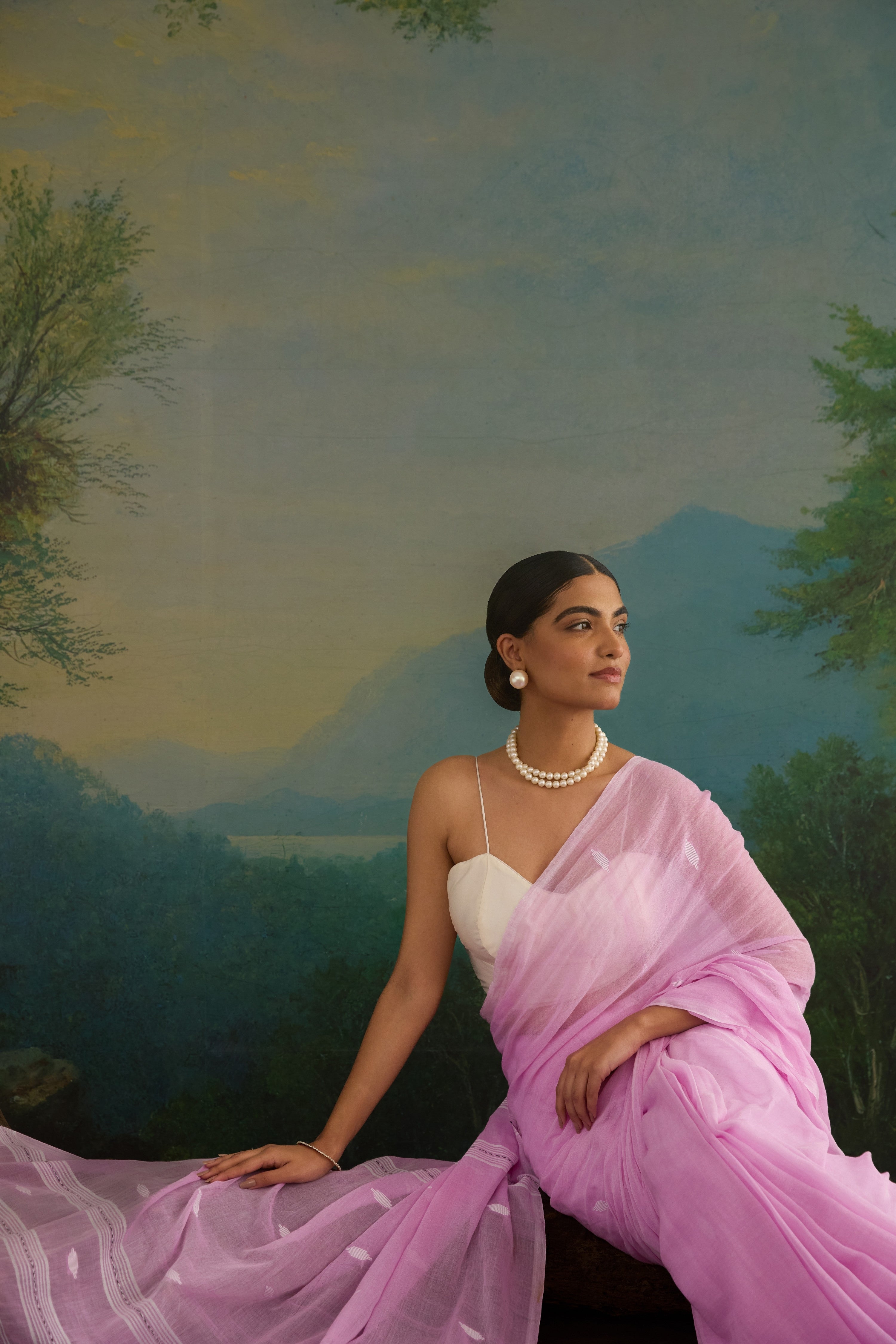 Blush Pink Cotton Handwoven Saree
