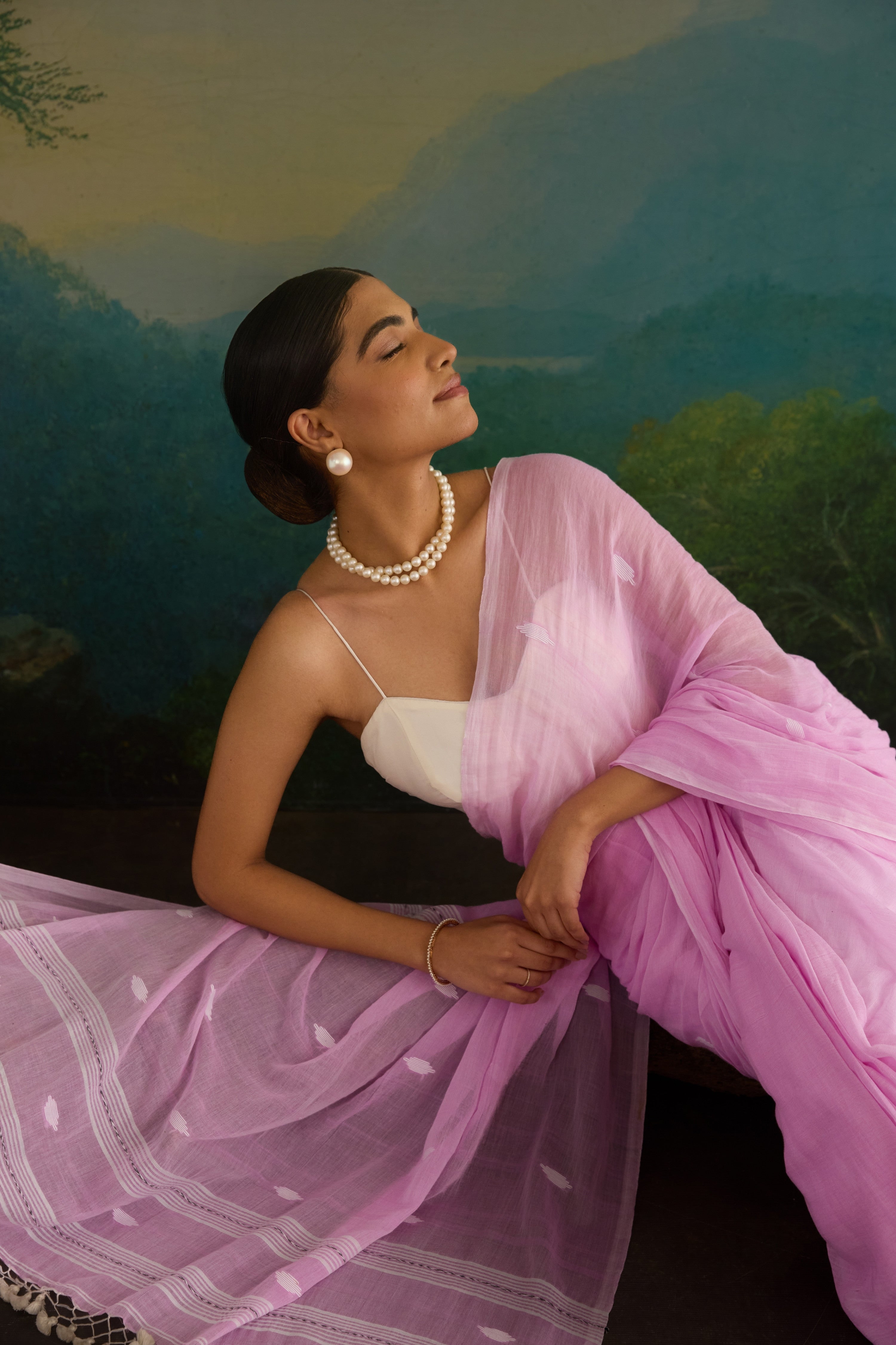 Blush Pink Cotton Handwoven Saree