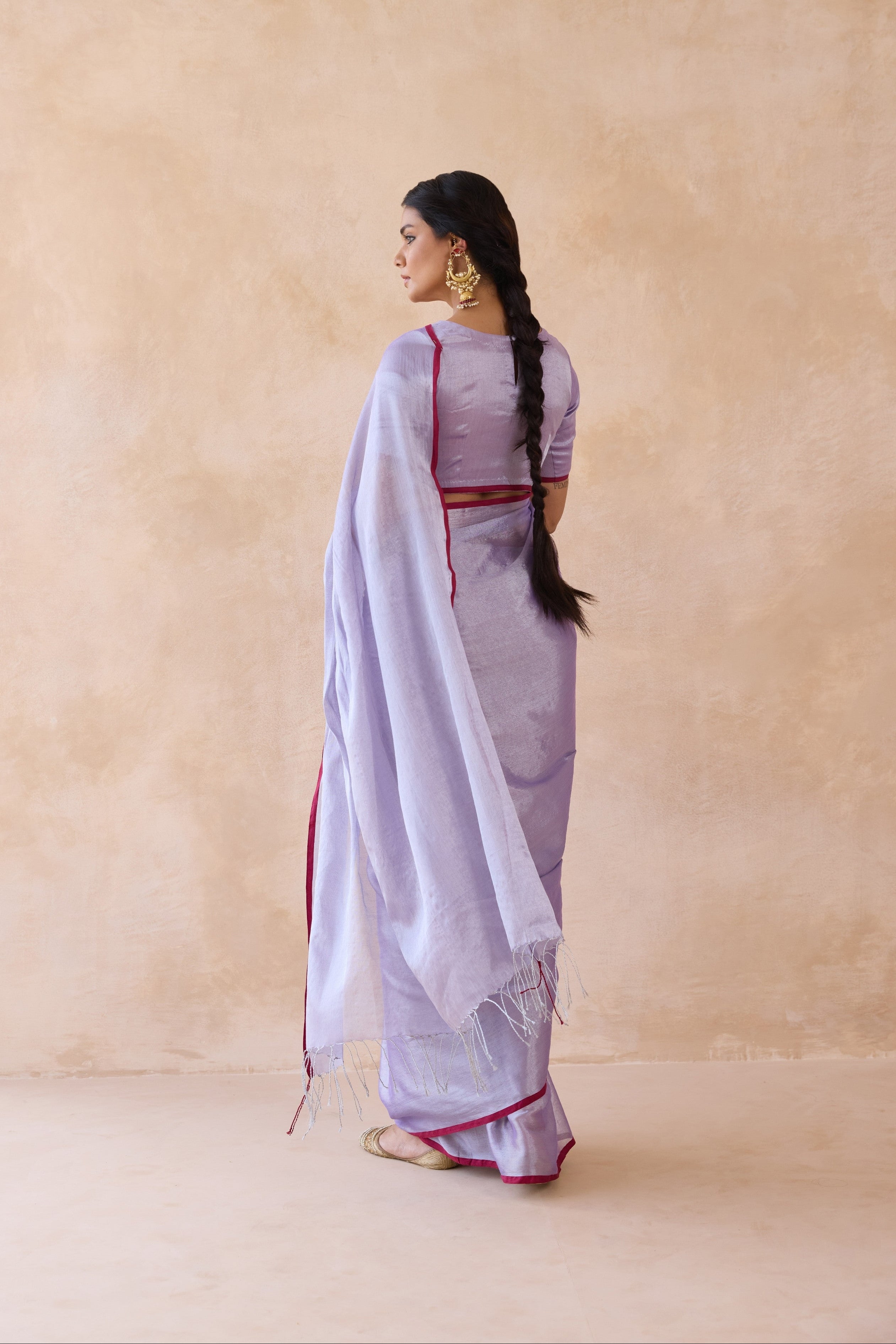 Lavender Bloom Tissue Handwoven Saree