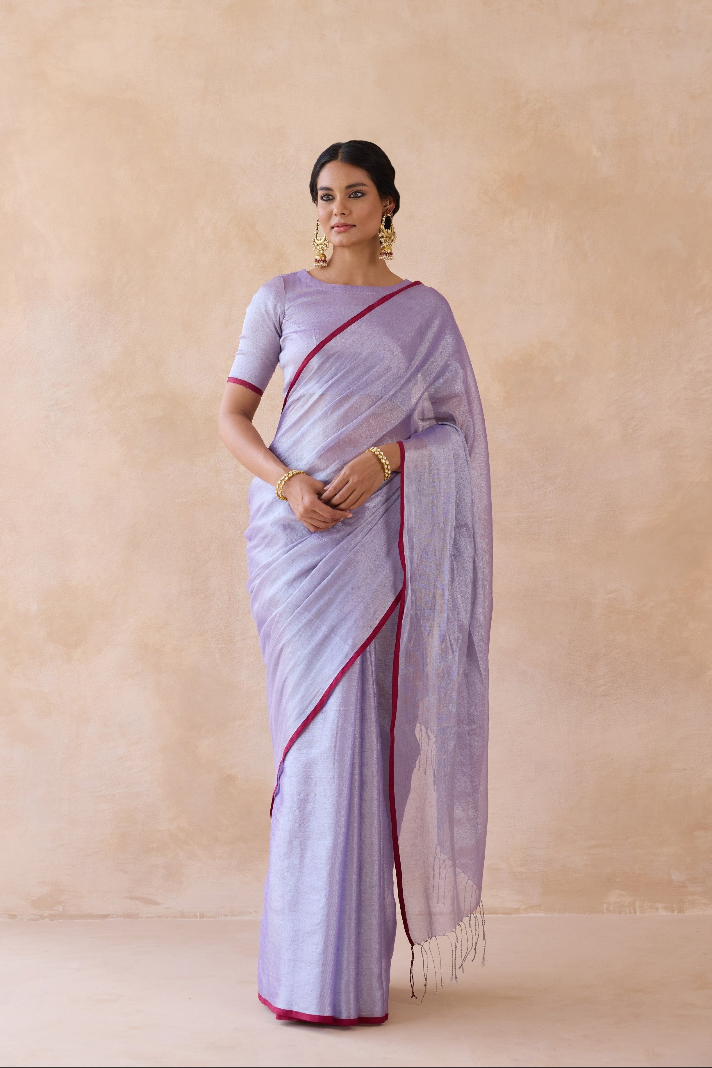 Lavender Bloom Tissue Handwoven Saree