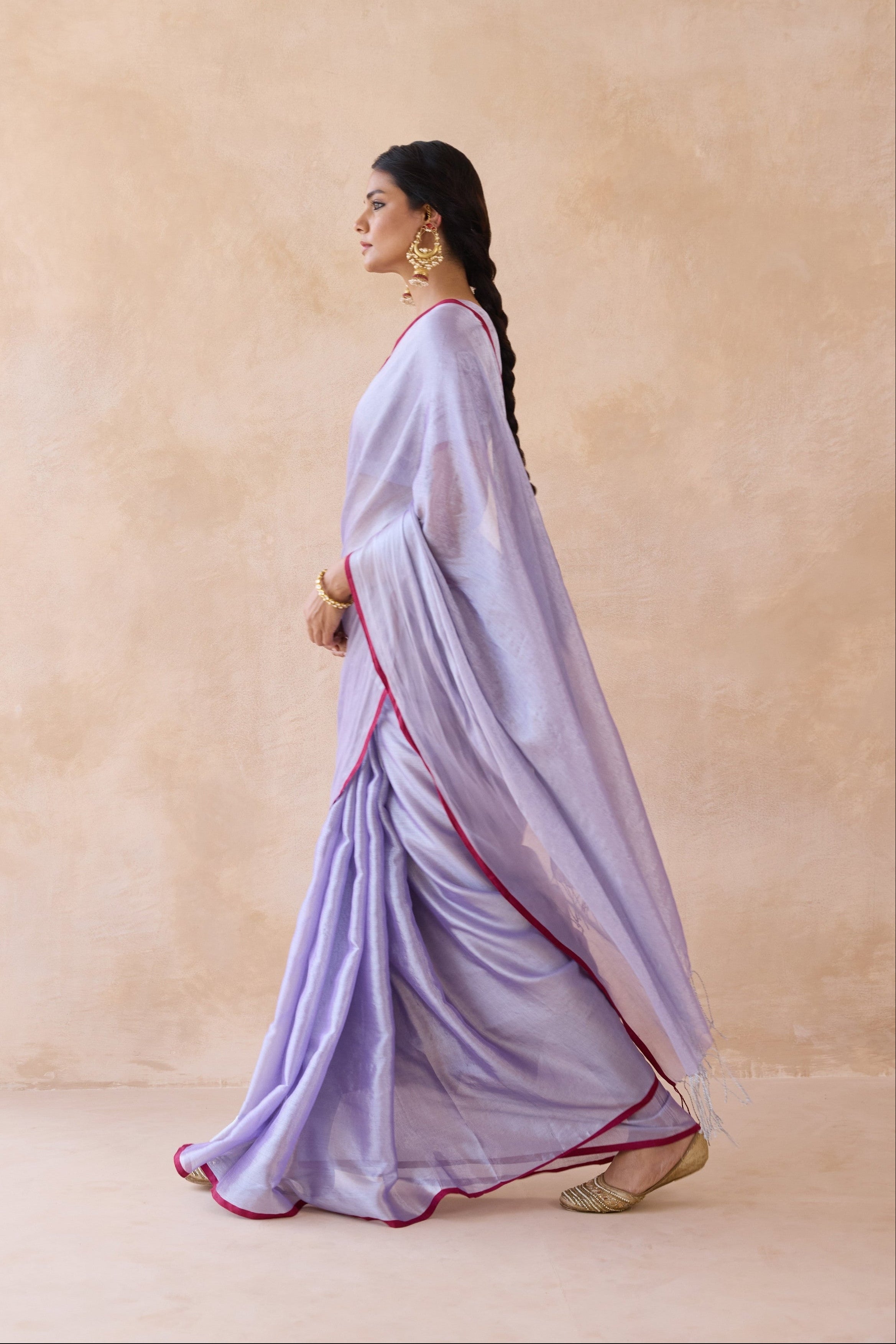 Lavender Bloom Tissue Handwoven Saree