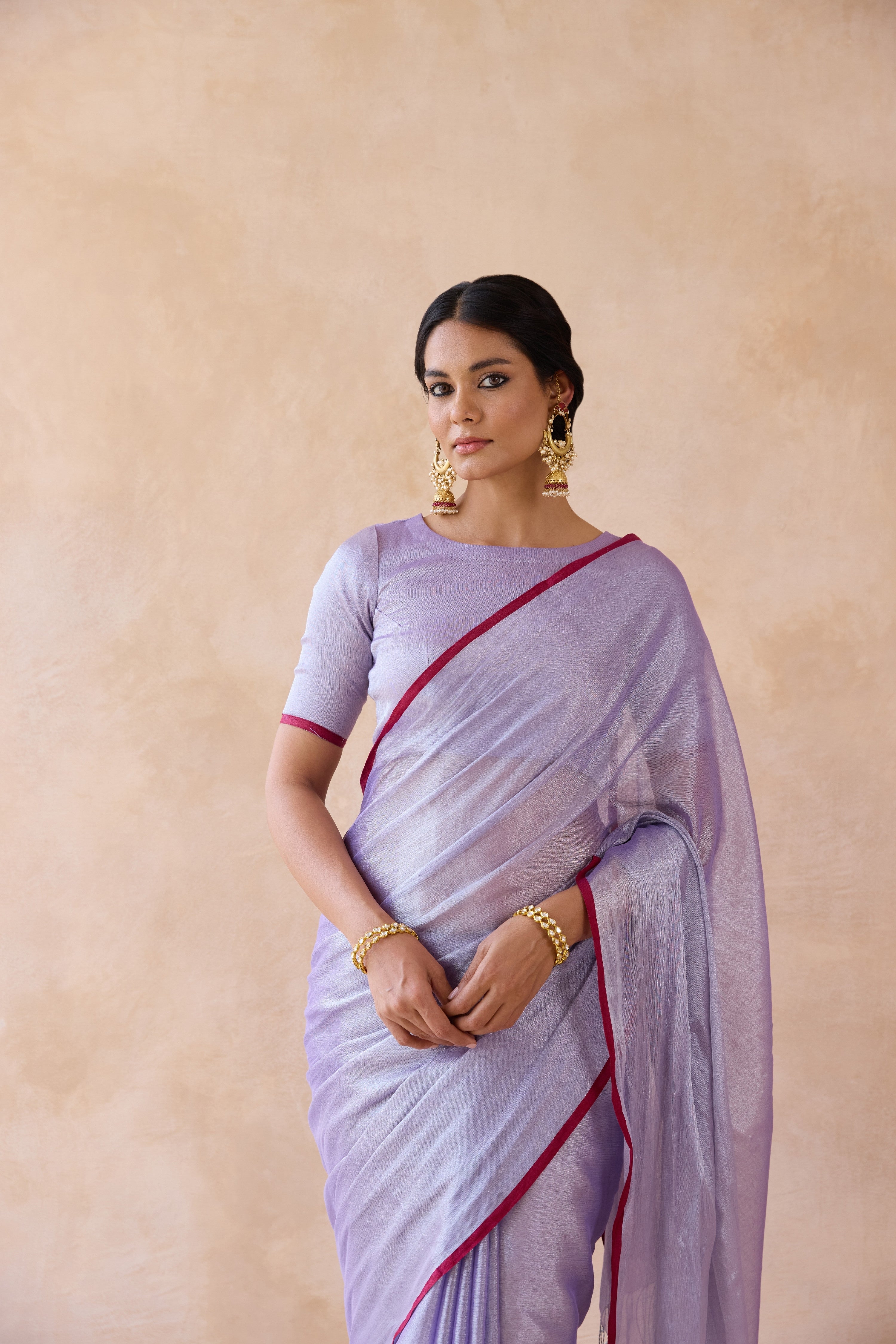 Lavender Bloom Tissue Handwoven Saree