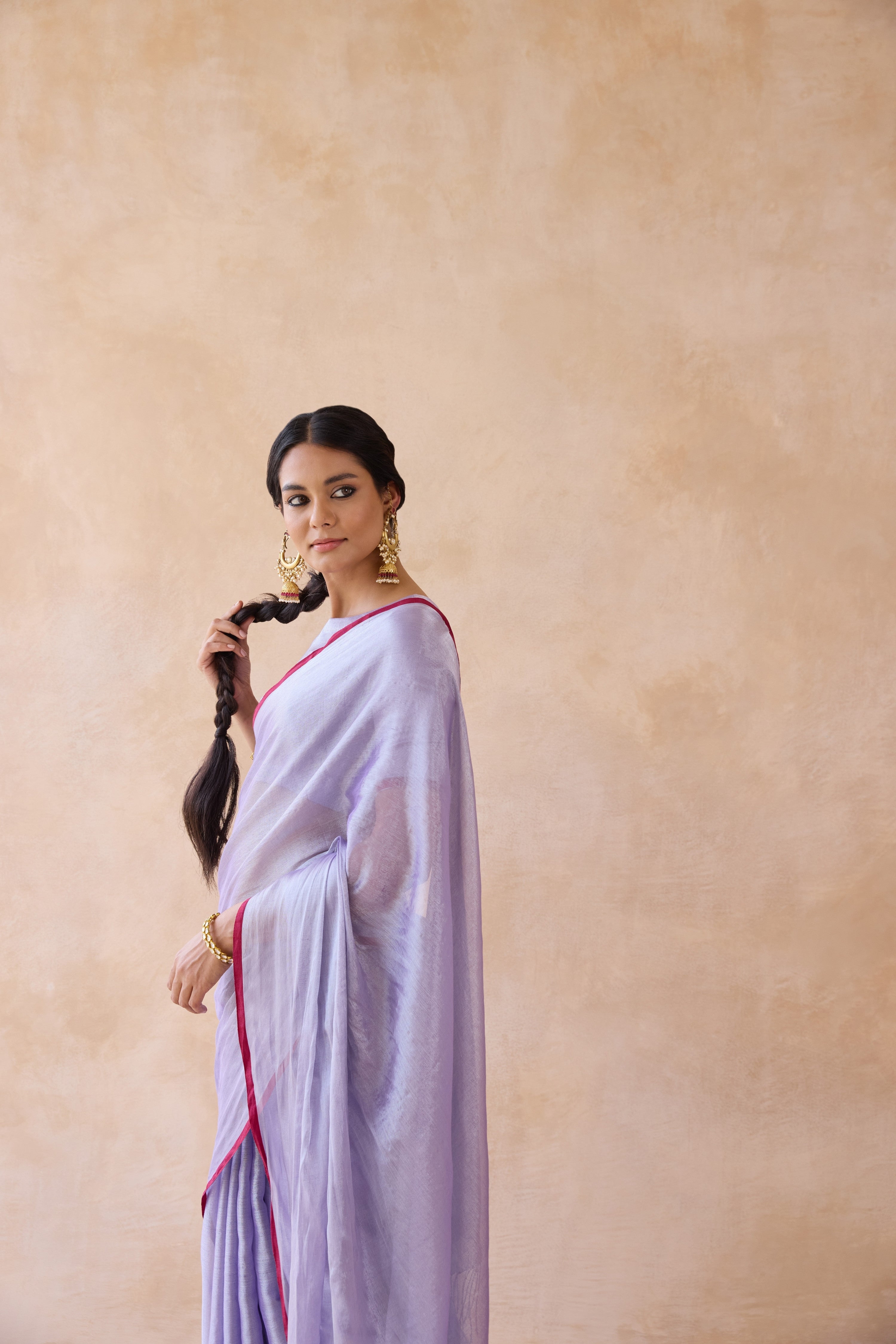 Lavender Bloom Tissue Handwoven Saree
