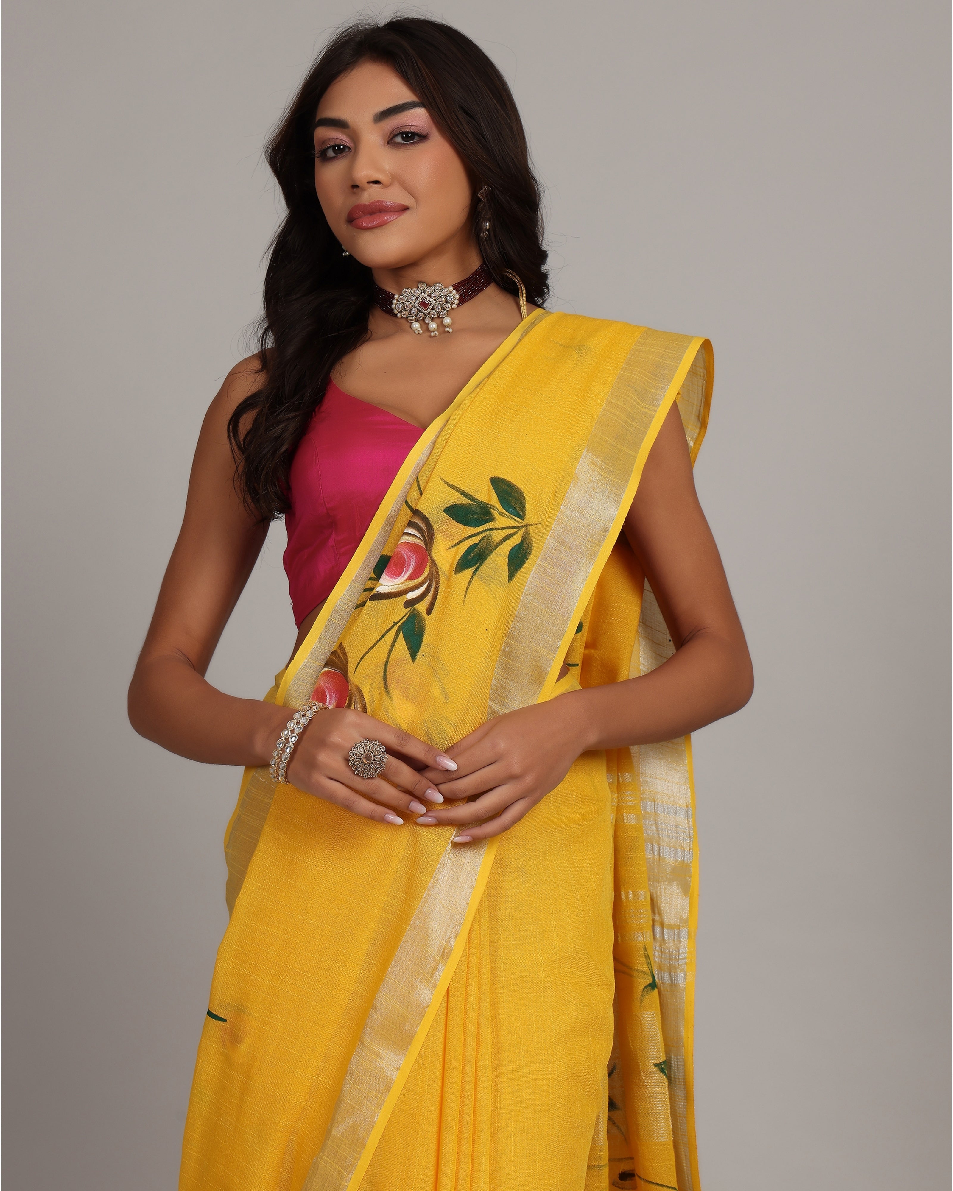 Sunkissed Yellow Cotton Linen Saree